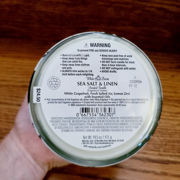 🔥FIRE SALE🔥🕯NWT‼️ Bath & Body Works "Sea Salt & Linen" 3-wick Candle - Picture 7 of 8